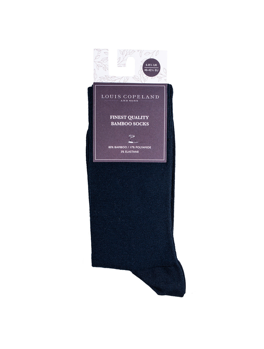 Louis Copeland Plain Bamboo Socks Navy MI