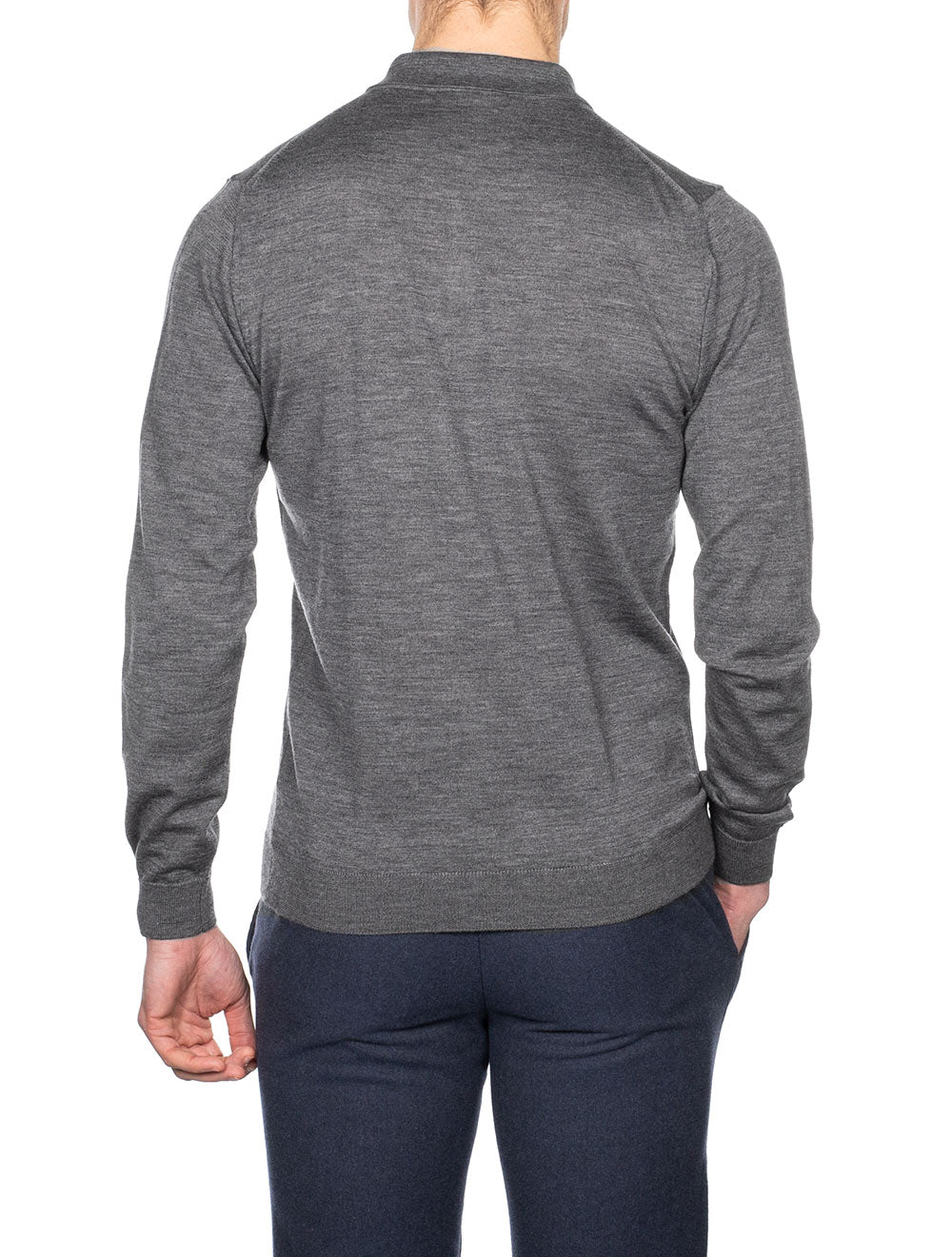 Louis Copeland Merino Wool Polo Grey AI1