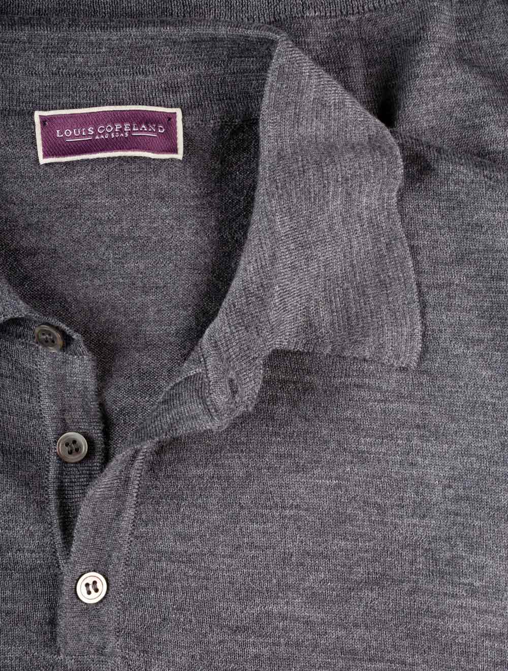 Louis Copeland Merino Wool Polo Grey AI2