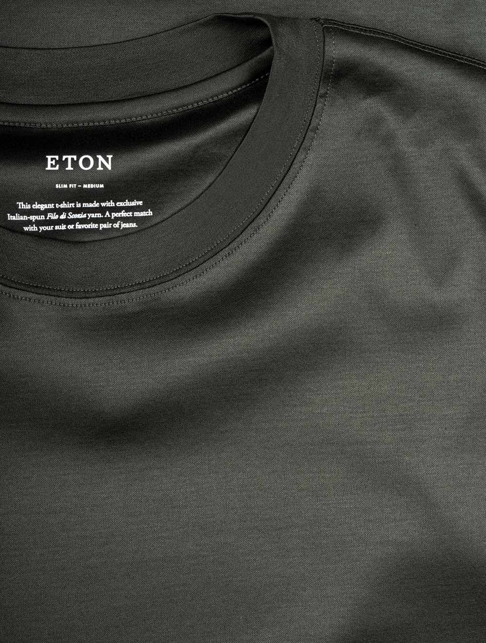 Eton Green Fil di Scozia Crew Neck T-Shirt AI1