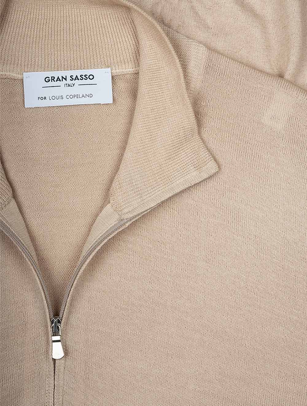 Gran Sasso Mock Neck Half Zip Knitwear Beige AI1