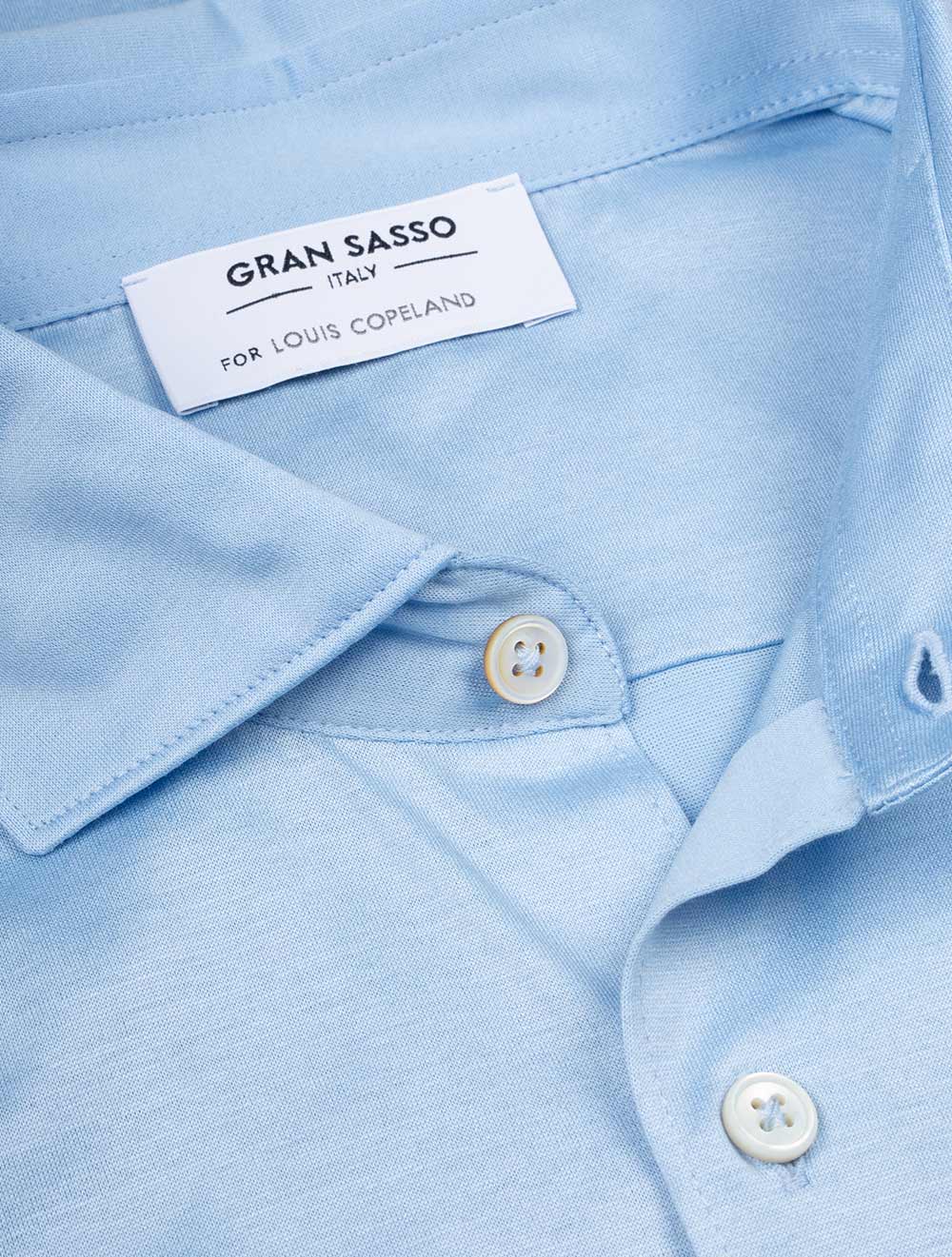 Gran Sasso Stretch Polo Jersey Shirt Blue AI2