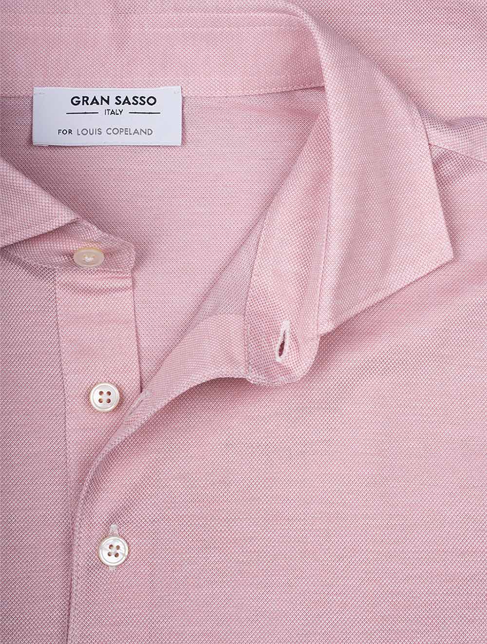 Gran Sasso 3 Button Polo Shirt Pink AI4