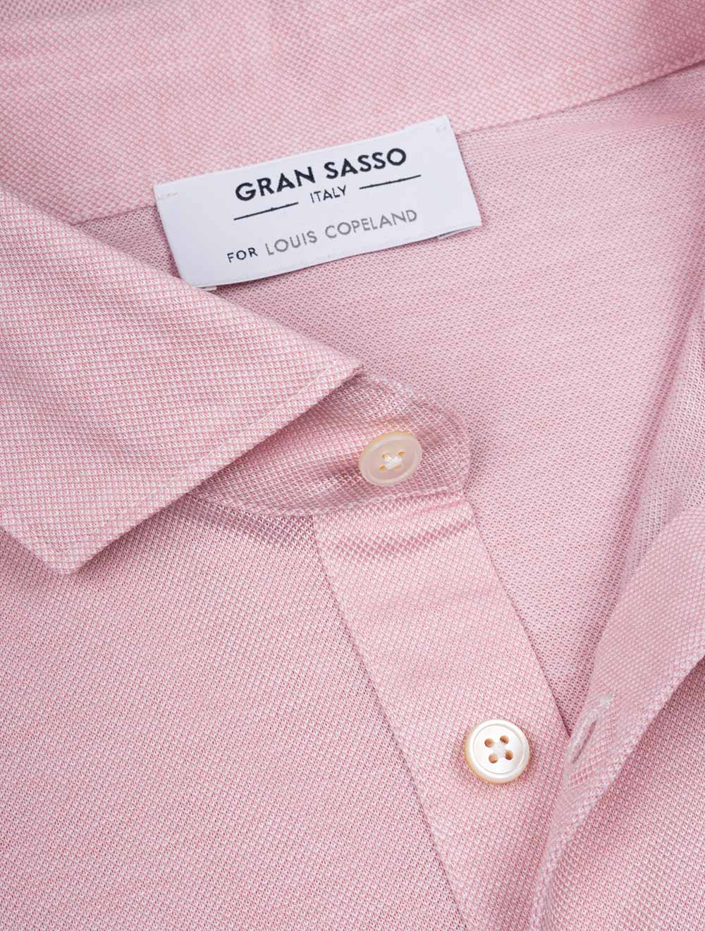 Gran Sasso 3 Button Polo Shirt Pink AI3