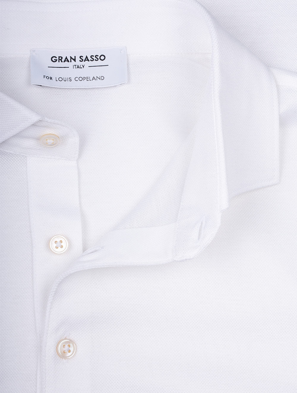 Gran Sasso 3 Button Polo Shirt Pure White AI3