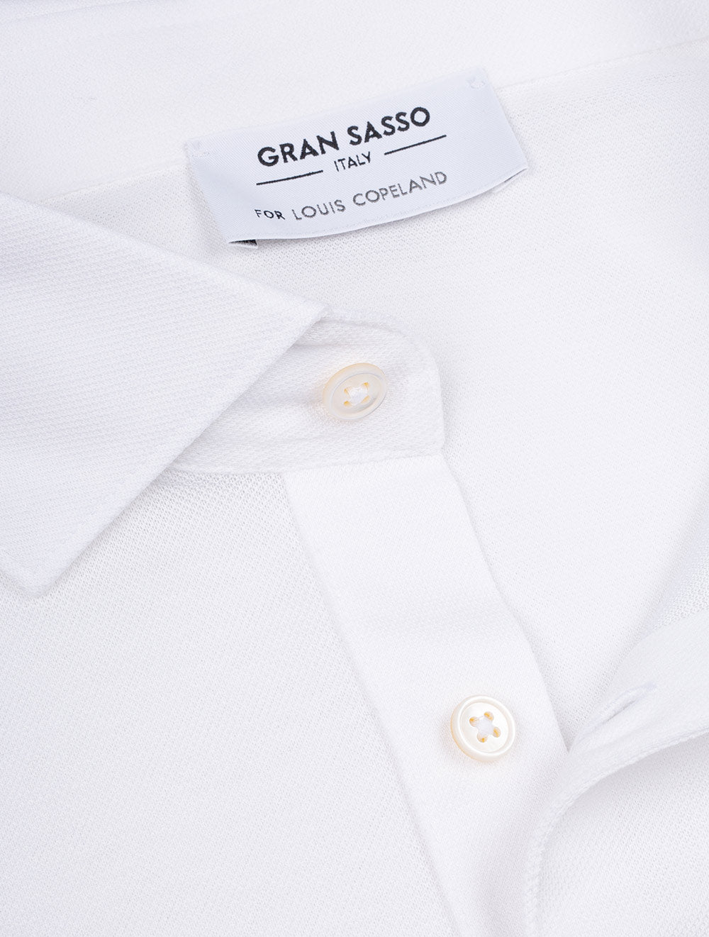 Gran Sasso 3 Button Polo Shirt Pure White AI4