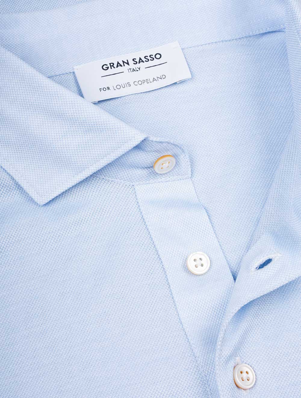 Gran Sasso 3 Button Polo Shirt Blue AI3