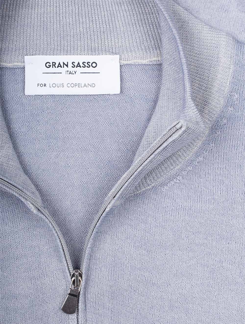 Gran Sasso Mock Neck Half Zip Knitwear Blue AI1