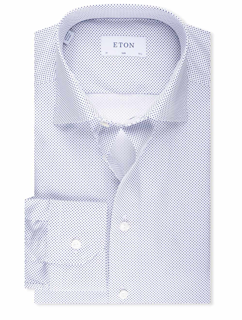 Eton Slim Polka Dot Shirt White MI