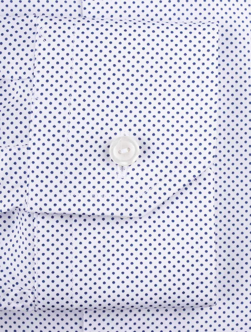 Eton Slim Polka Dot Shirt White AI3