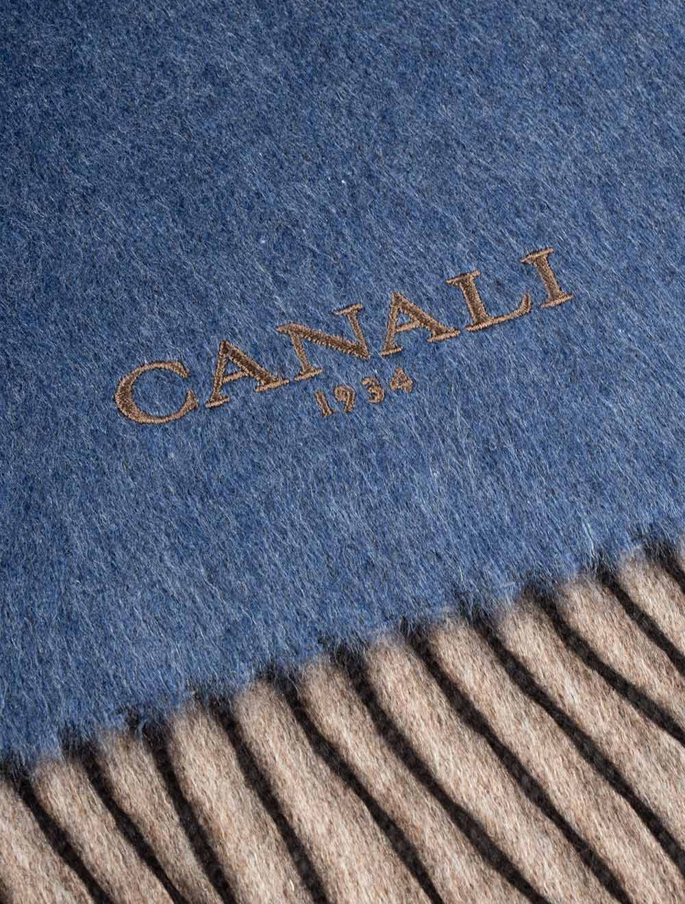 Canali Silk & Cashmere Scarf Blue AI1