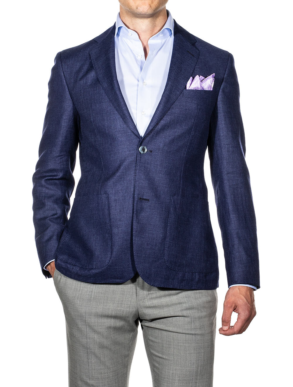 Louis Copeland Wool Linen Fleck Jacket Blue MI