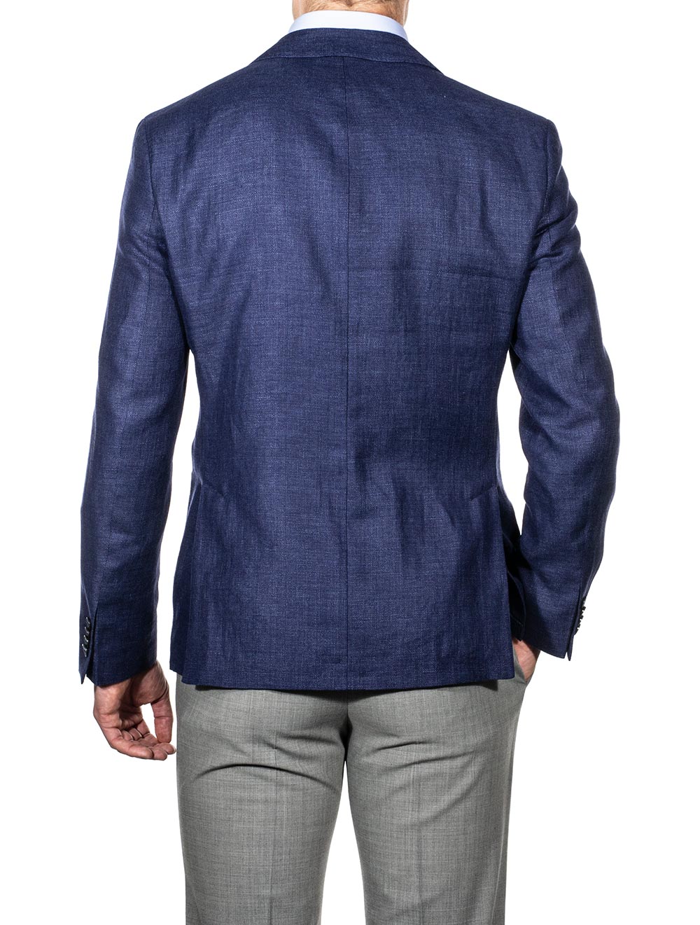 Louis Copeland Wool Linen Fleck Jacket Blue AI1