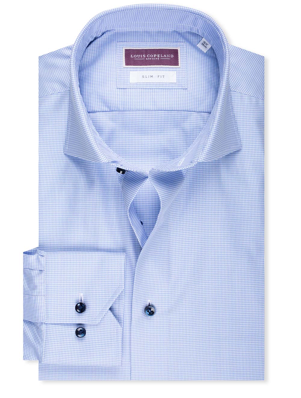 Slim Puppytooth Shirt Blue