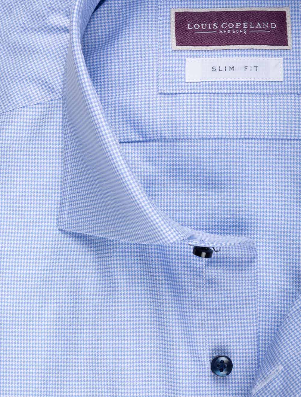 Chemise Slim Pied-de-poule Bleu