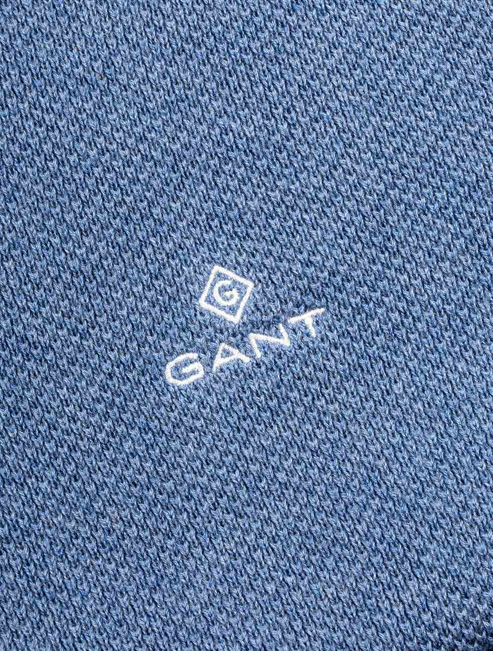 Gant Cotton Pique Half Zip Denim Blue Mel AI10