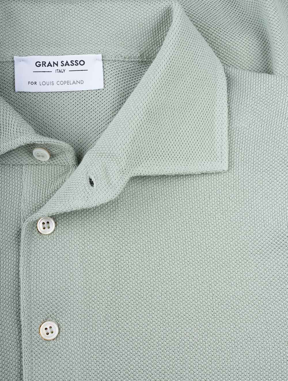 Weave Short Sleeve 3 button Polo Green