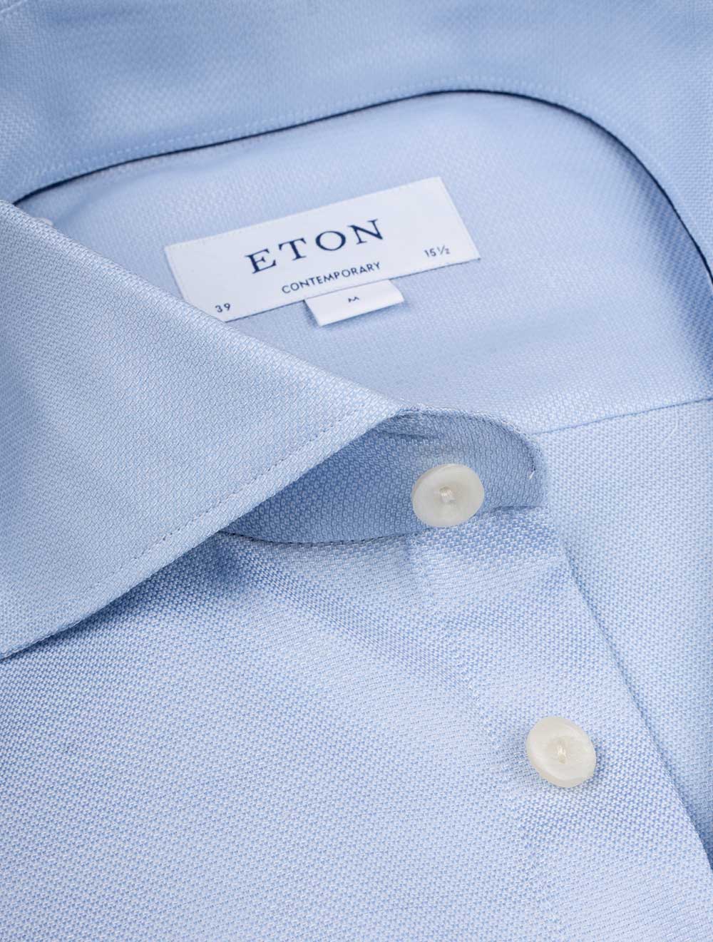 Eton Slim Fit Lyocell Stretch Shirt Blue AI2