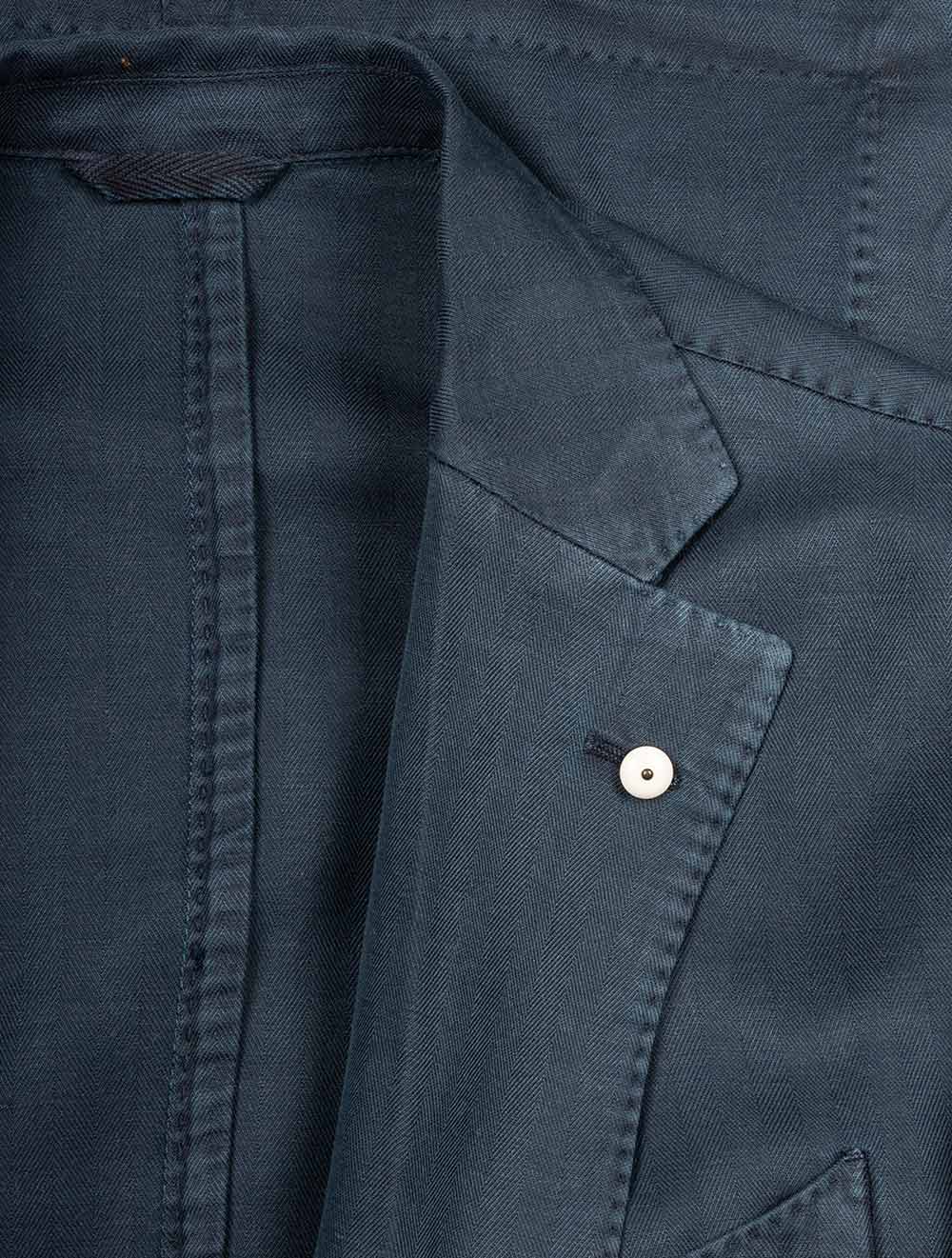 LUBIAM Herringbone Unlined Jacket Blue