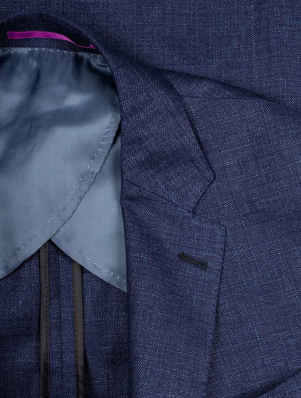 Louis Copeland Wool Linen Fleck Jacket Blue AI2