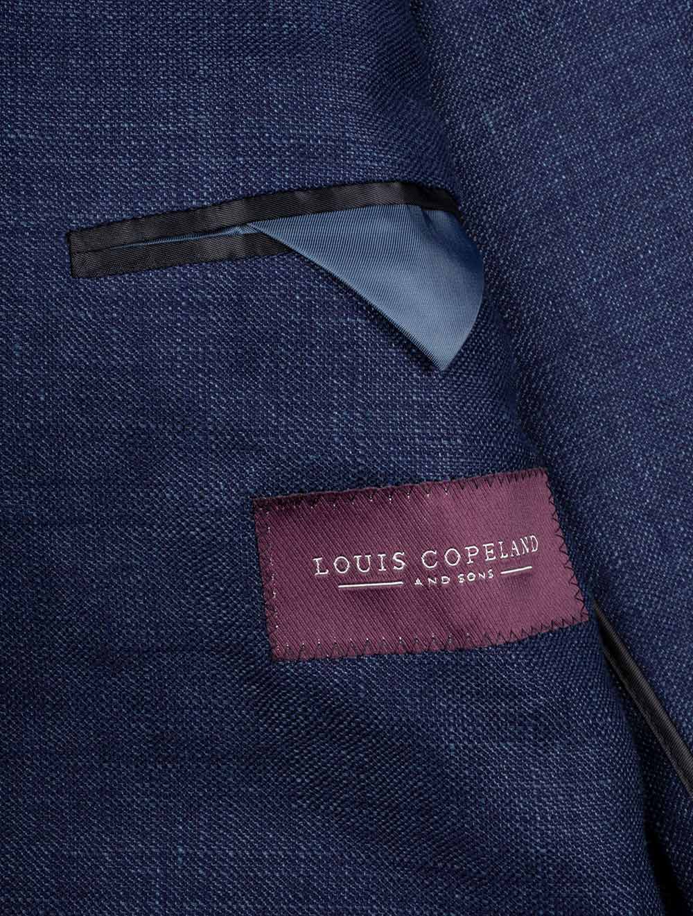 Louis Copeland Wool Linen Fleck Jacket Blue AI4