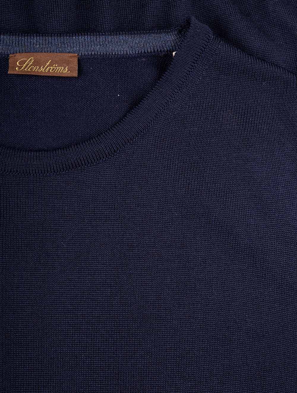 Stenstroms Navy Merino Wool Sweater With Patches AI1