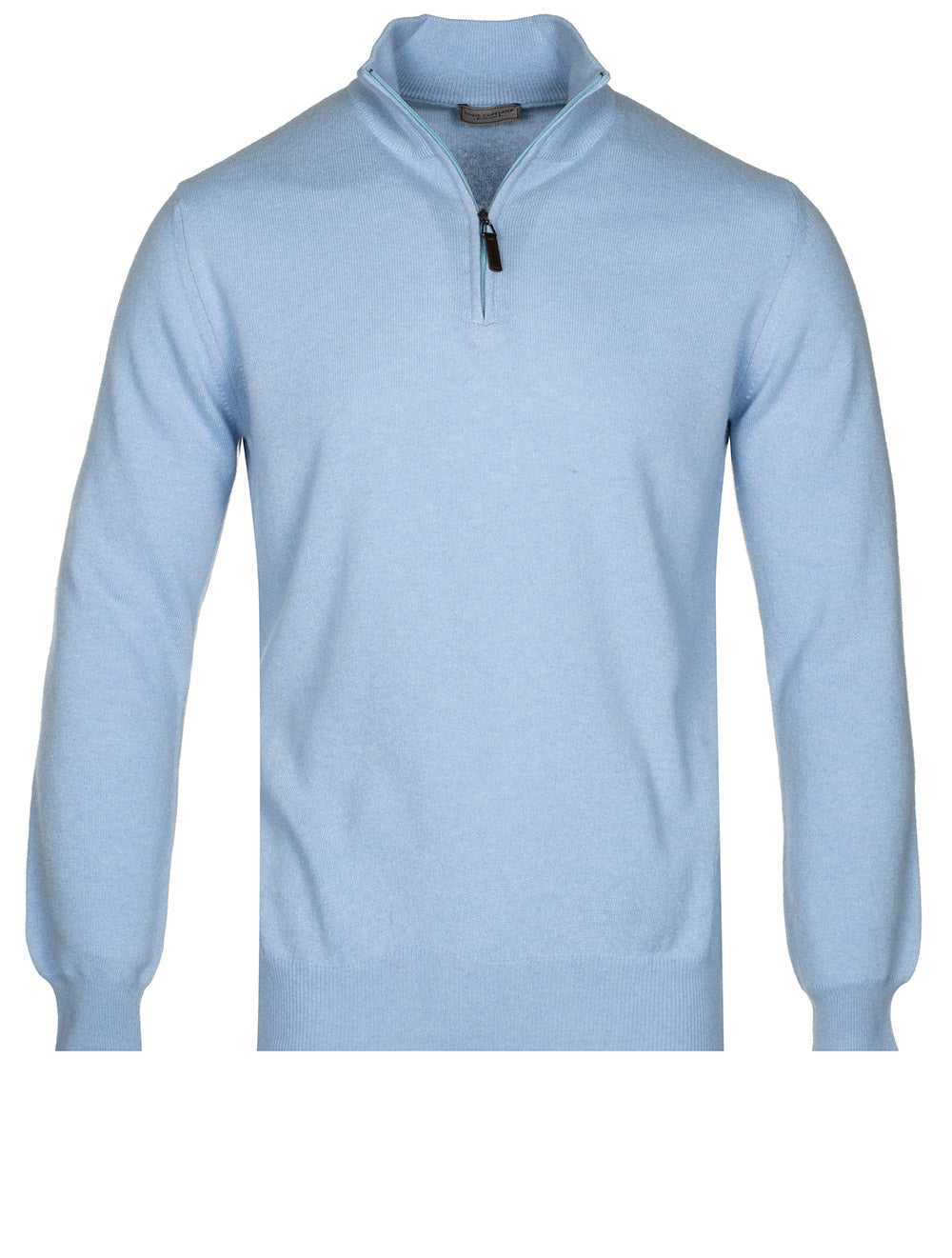 Louis Copeland Cashmere & Merino Wool Half Zip Light Blue MI