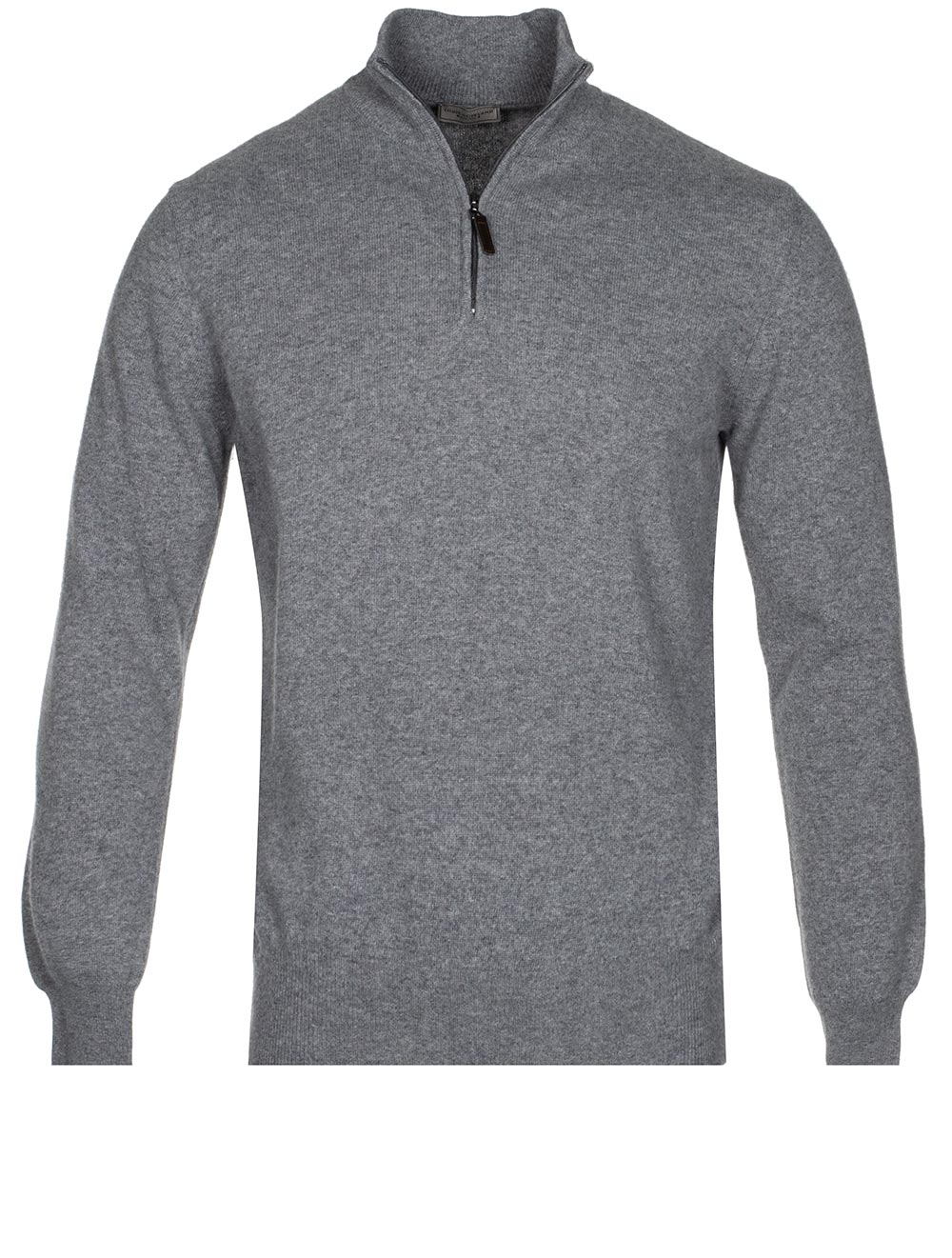 Louis Copeland Cashmere & Merino Wool Half Zip Mid Grey MI