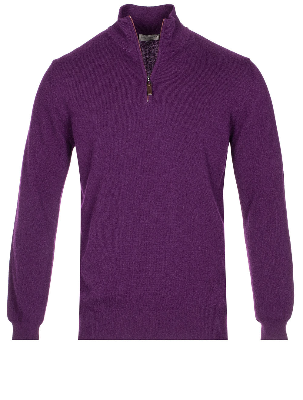 Louis Copeland Cashmere & Merino Wool Half Zip Violet MI