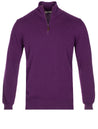 Louis Copeland Cashmere & Merino Wool Half Zip Violet MI