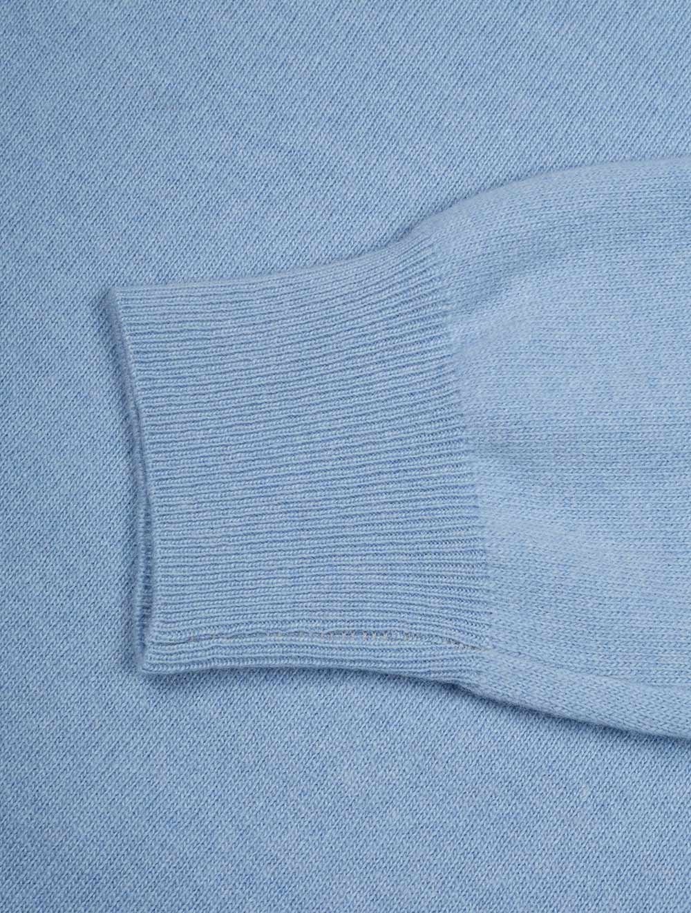 Louis Copeland Cashmere & Merino Wool Half Zip Light Blue AI2