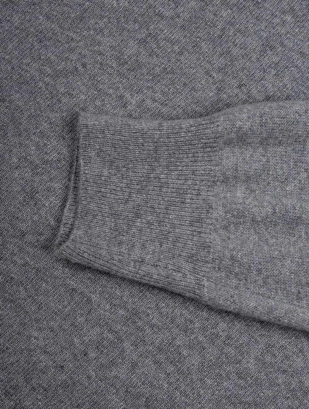 Louis Copeland Cashmere & Merino Wool Half Zip Mid Grey AI2