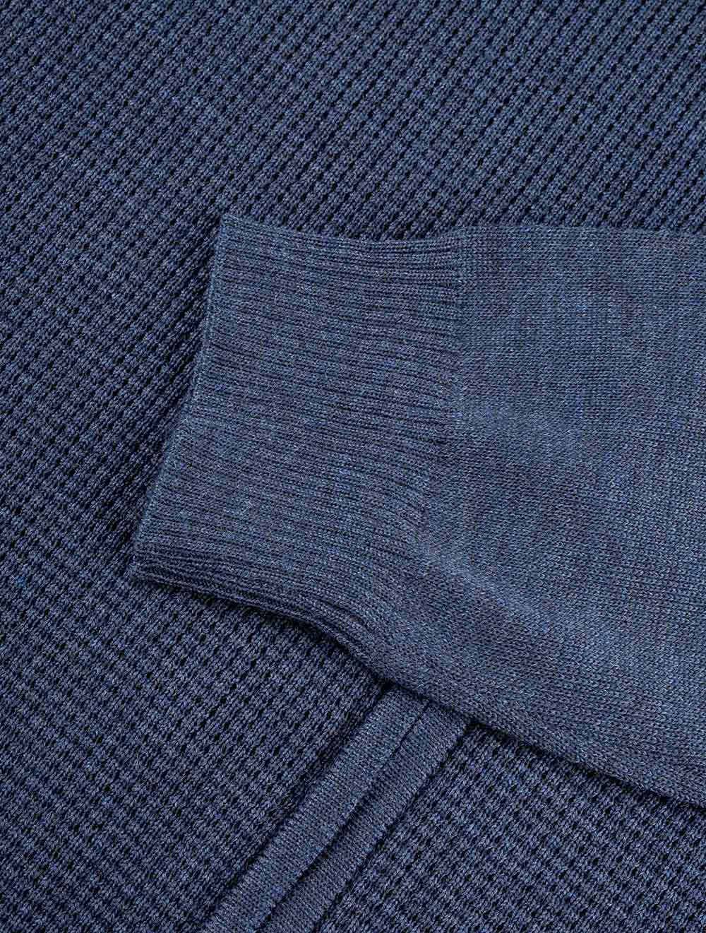 Stenstroms Textured Zip Cardigan Blue AI2