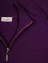 Louis Copeland Cashmere & Merino Wool Half Zip Violet AI1