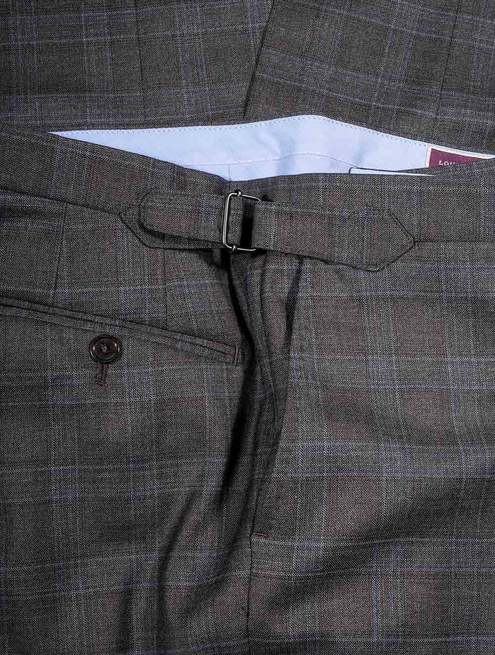 Louis Copeland Plaid Check 3 Piece Suit Grey AI6