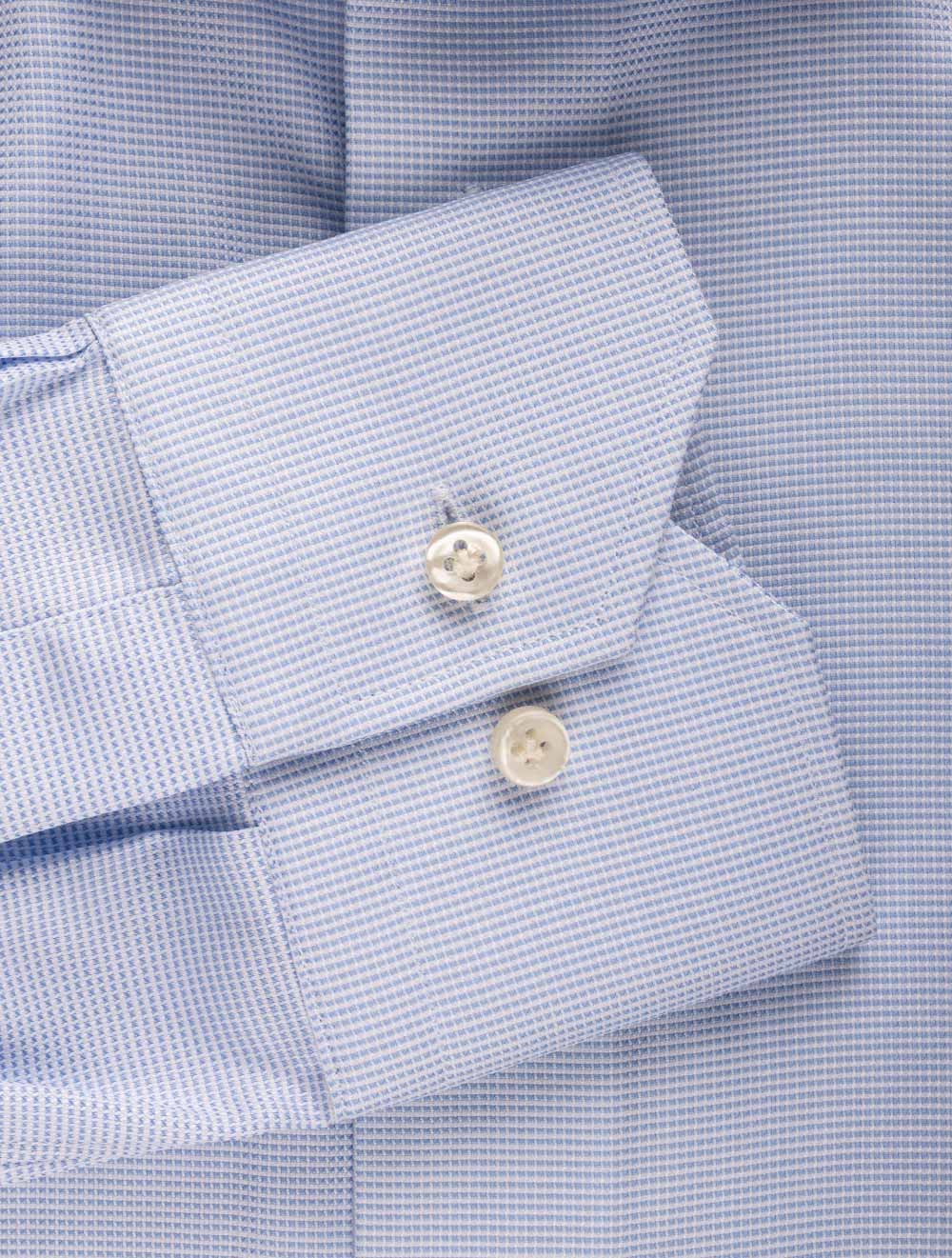 Louis Copeland Blue Puppytooth Classic Fit Shirt