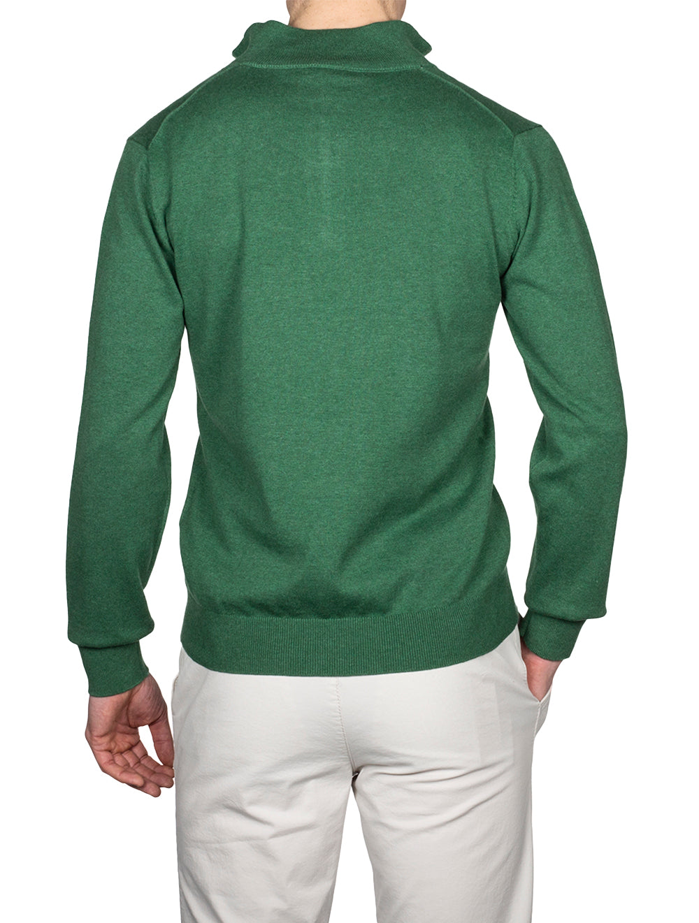 Gant Classic Cotton Half Zip Kelly Green Melange AI2