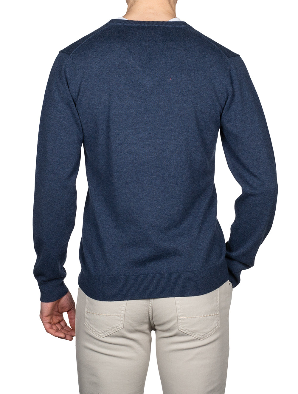 Gant Classic Cotton V-neck Dark Jeansblue Melange AI2