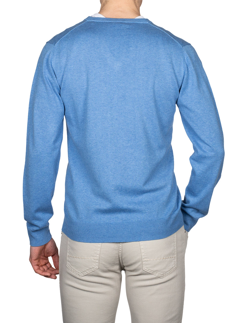 Gant Classic Cotton V-neck Blue Melange AI1