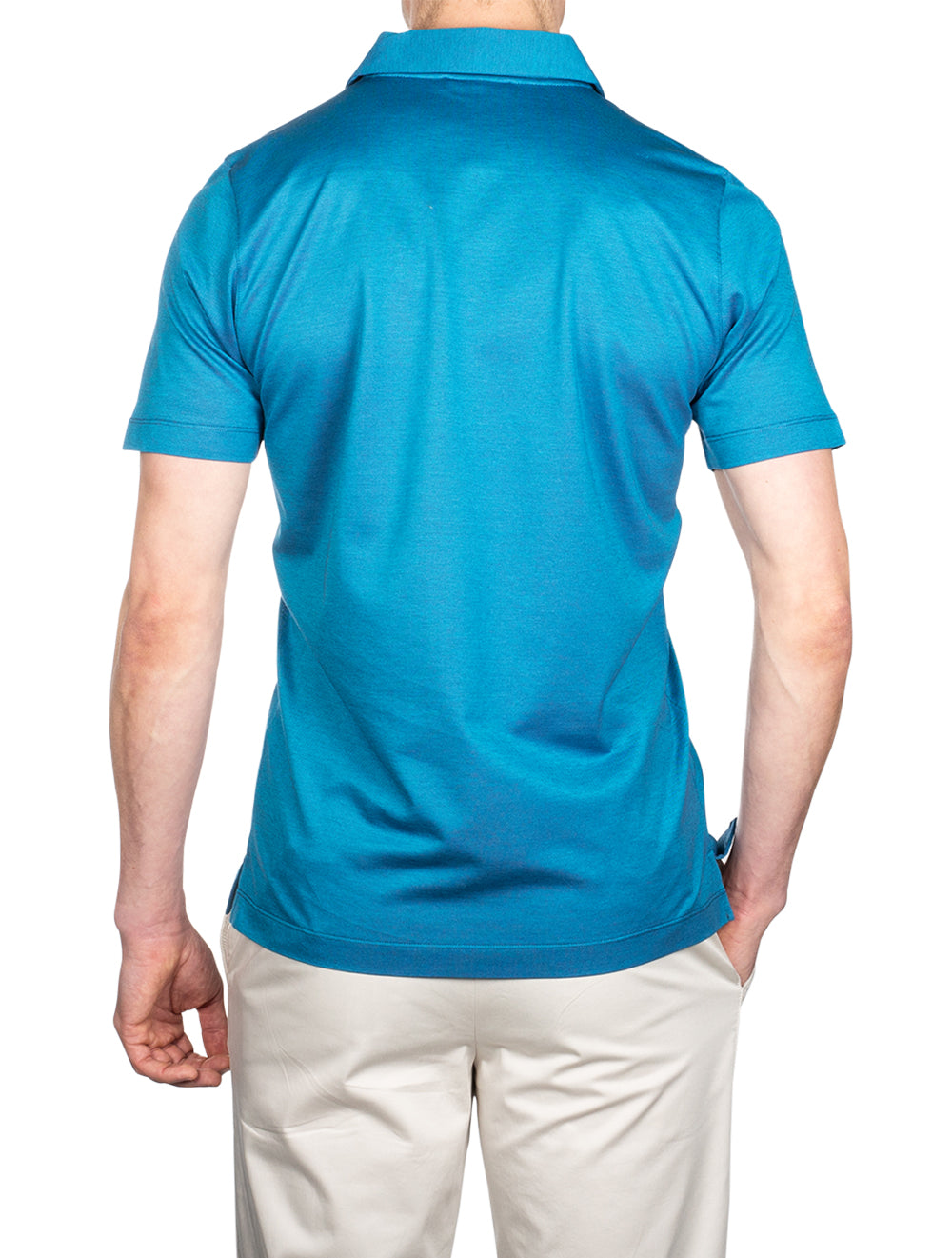 Canali Pique Polo Shirt Teal AI2