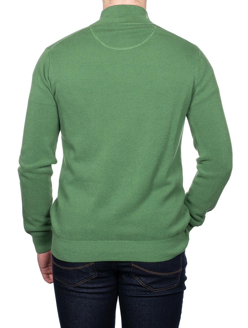 Gant Cotton Piqué Half Zip Sweater Leaf Green AI2