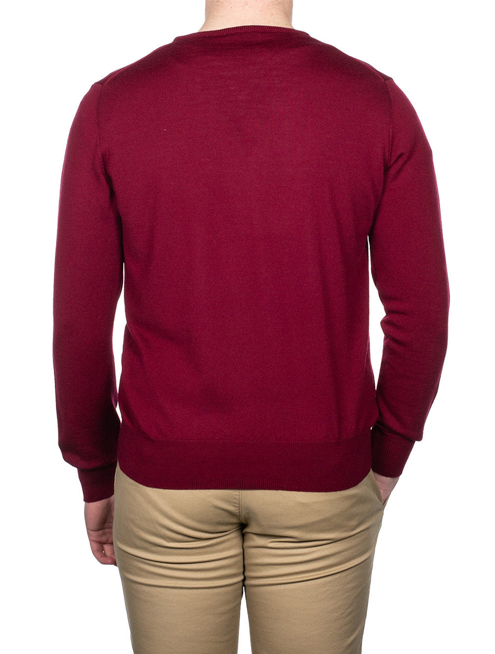 Louis Copeland Merino V Neck Red AI2