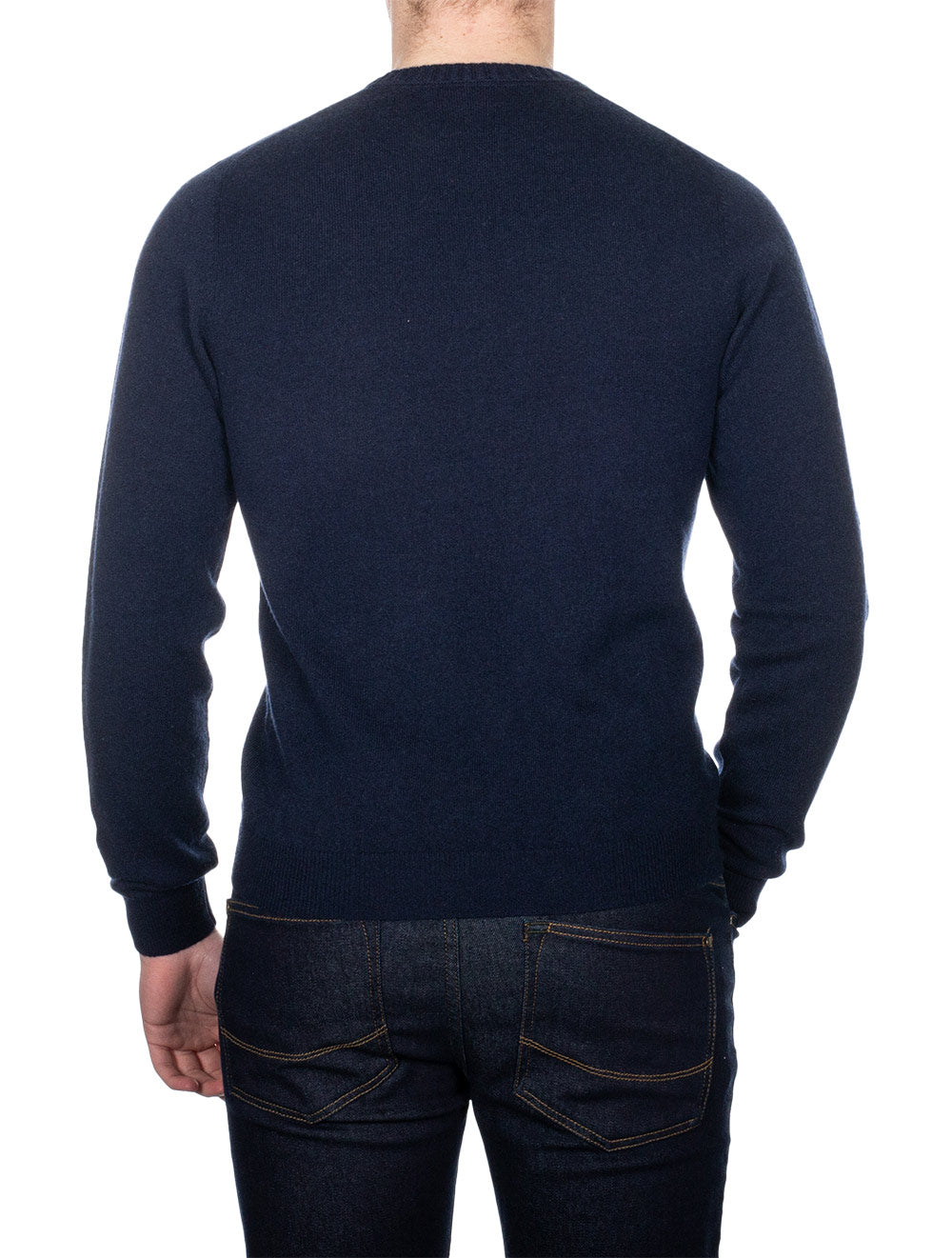 Stenstroms Navy Crew Neck Cashmere Slim Fit Jumper AI2