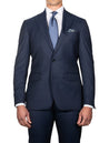 Louis Copeland Puppytooth Suit Blue 2 Piece 2 Button Notch Lapel Soft Shoulder Flap Pockets 2