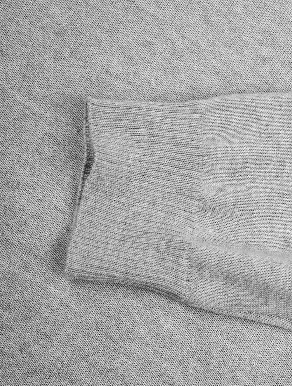 Grey Half Zip Merino Wool Jumper