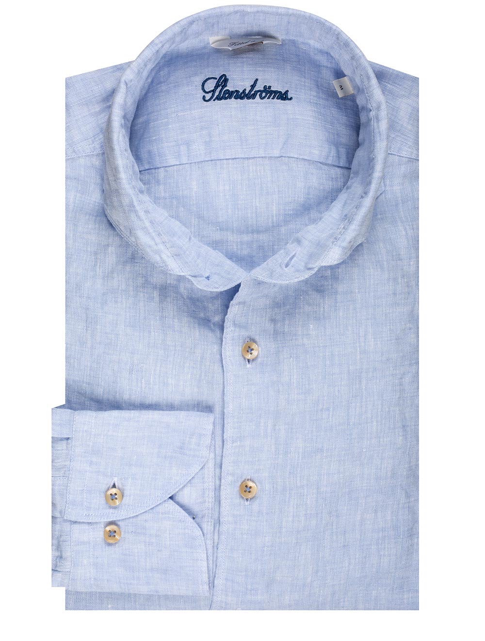 Stenstroms Fitted Linen Shirt Blue MI