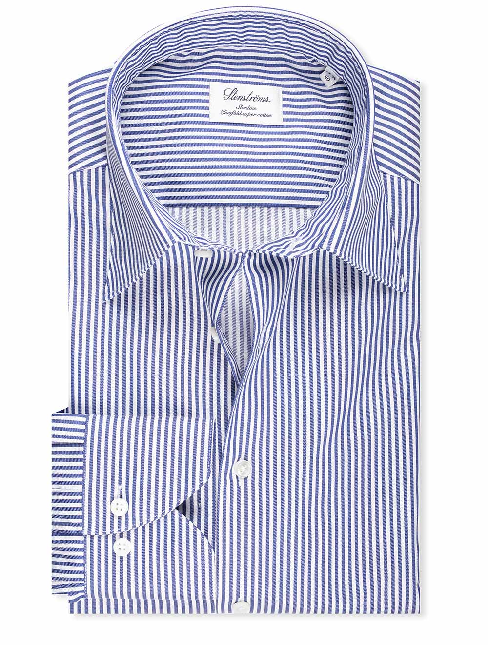 Stenstroms Slimline Blue Striped Shirt MI