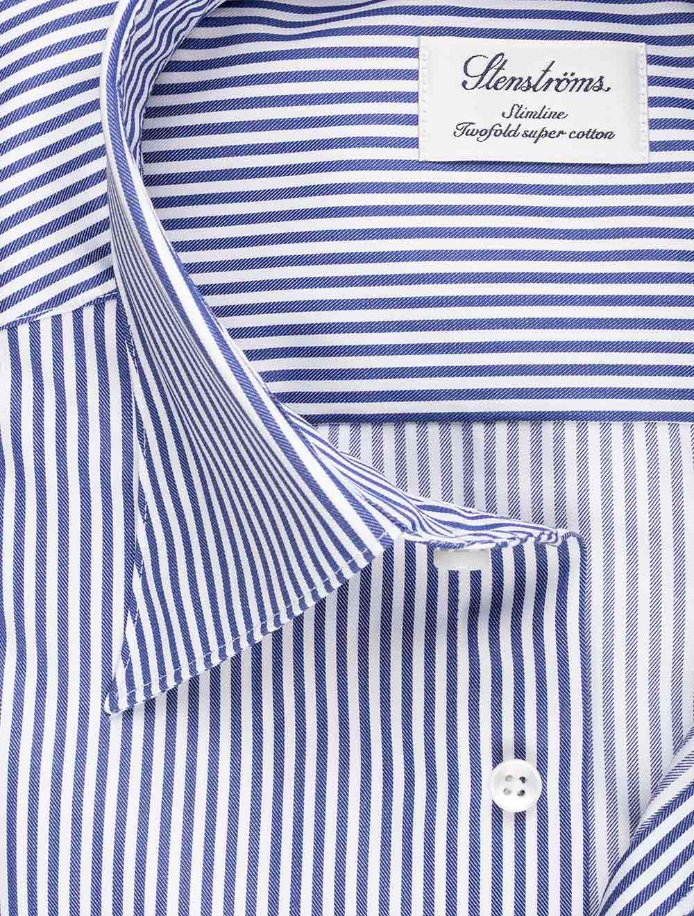 Stenstroms Slimline Blue Striped Shirt AI1