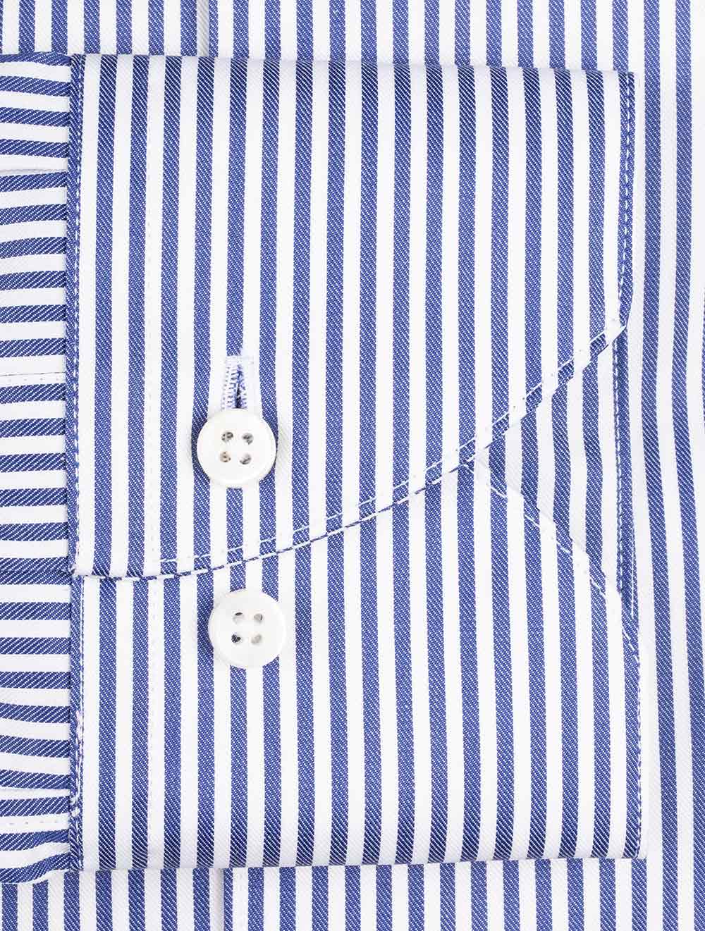 Stenstroms Slimline Blue Striped Shirt AI3