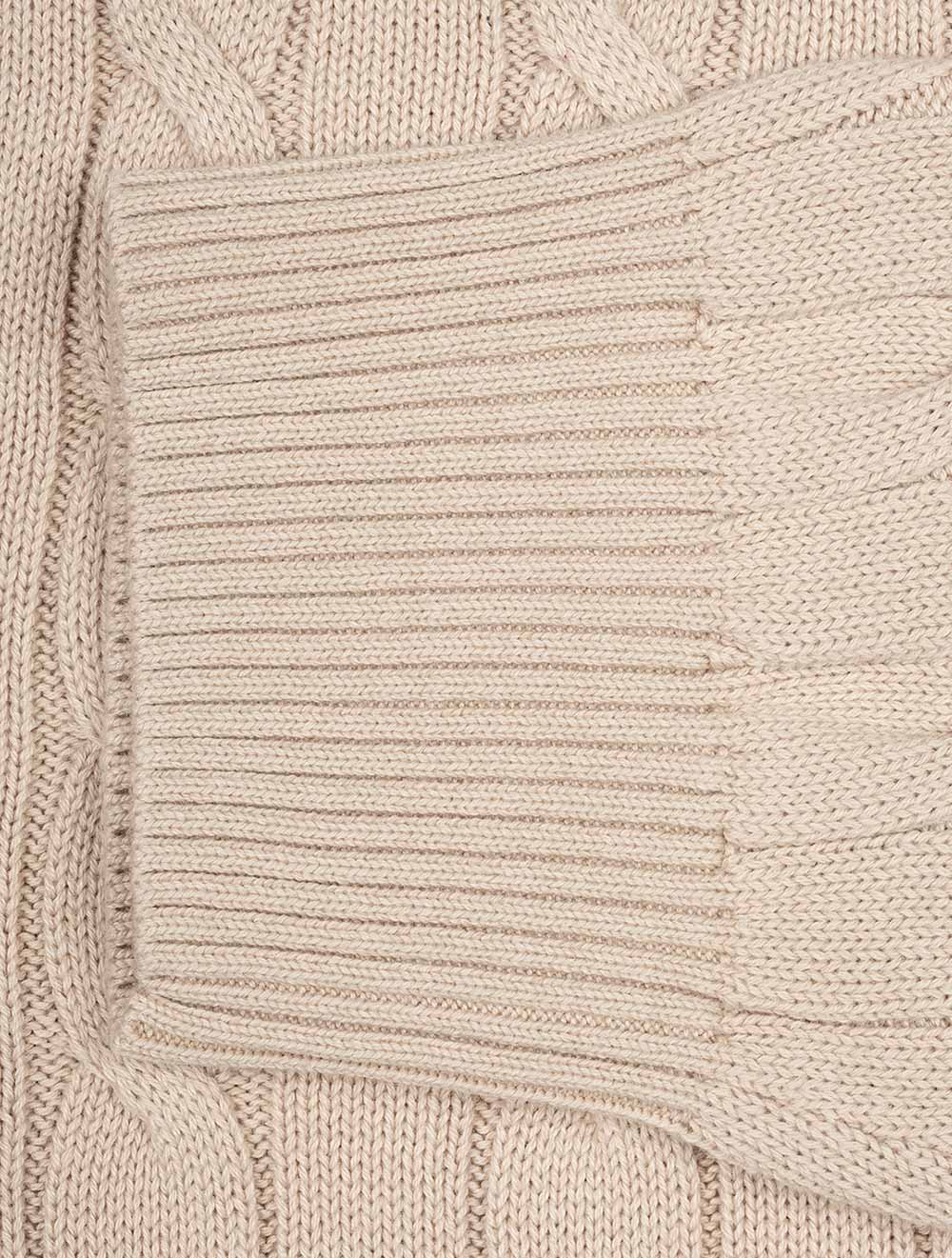 Cotton Cable Crewneck Dry Sand